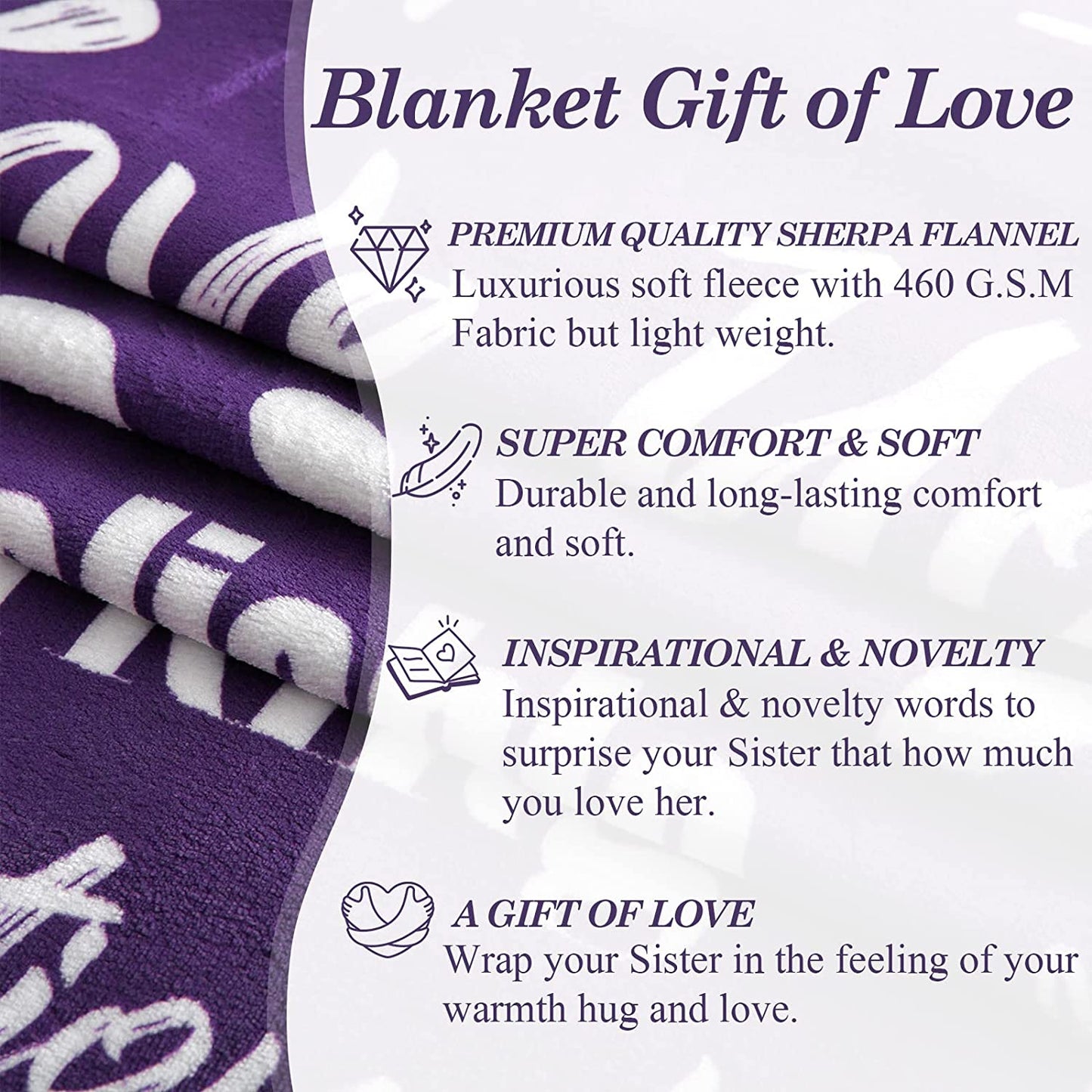 I Love You Mom Blanket – Meaningful Mom Blanket, Mother’S Day Present Ideas, 60X50 (Sherpa, Purple) - Mom Birthday Gifts, Mothers Day Blanket Gifts, Mom Gifts from Daughter