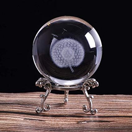 Dandelion Crystal Ball with Stand