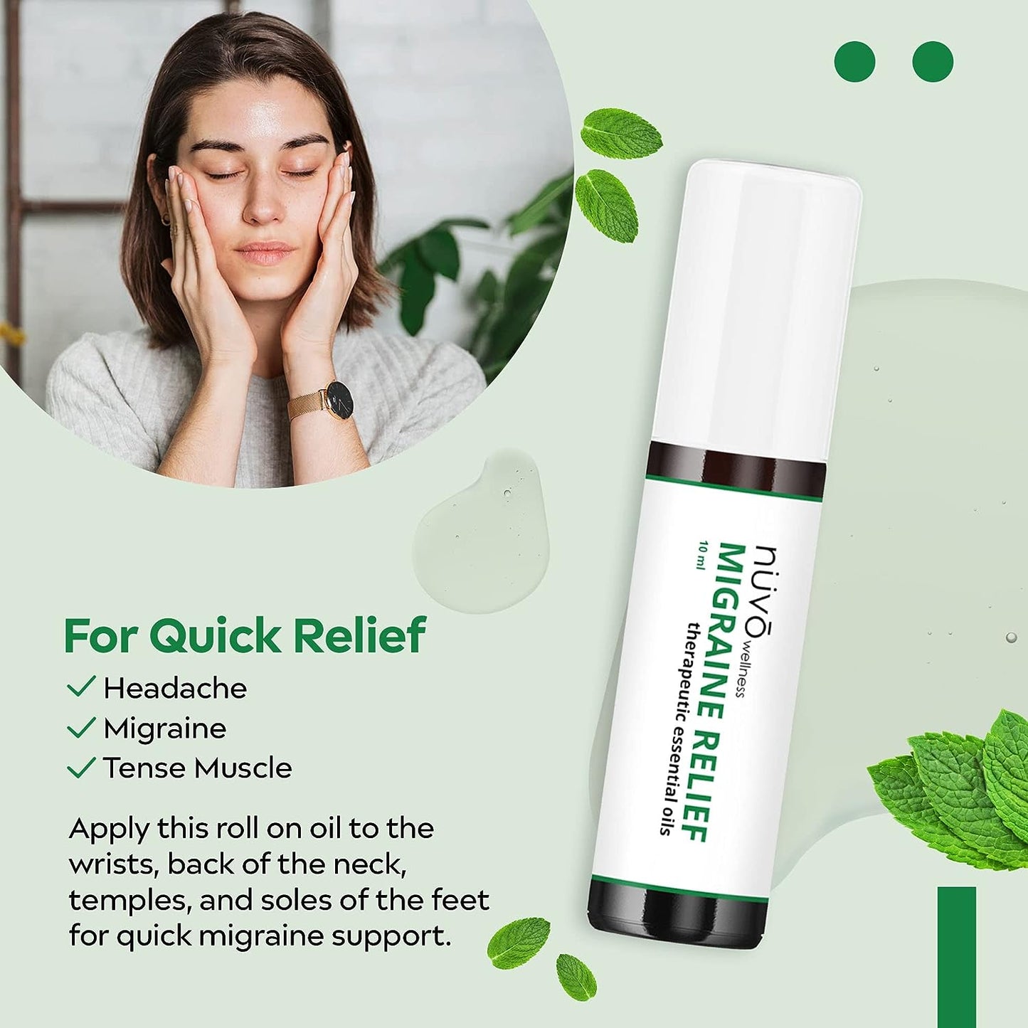 Migraine Relief Roll-On Aromatherapy Essential Oils (Mother's Day)