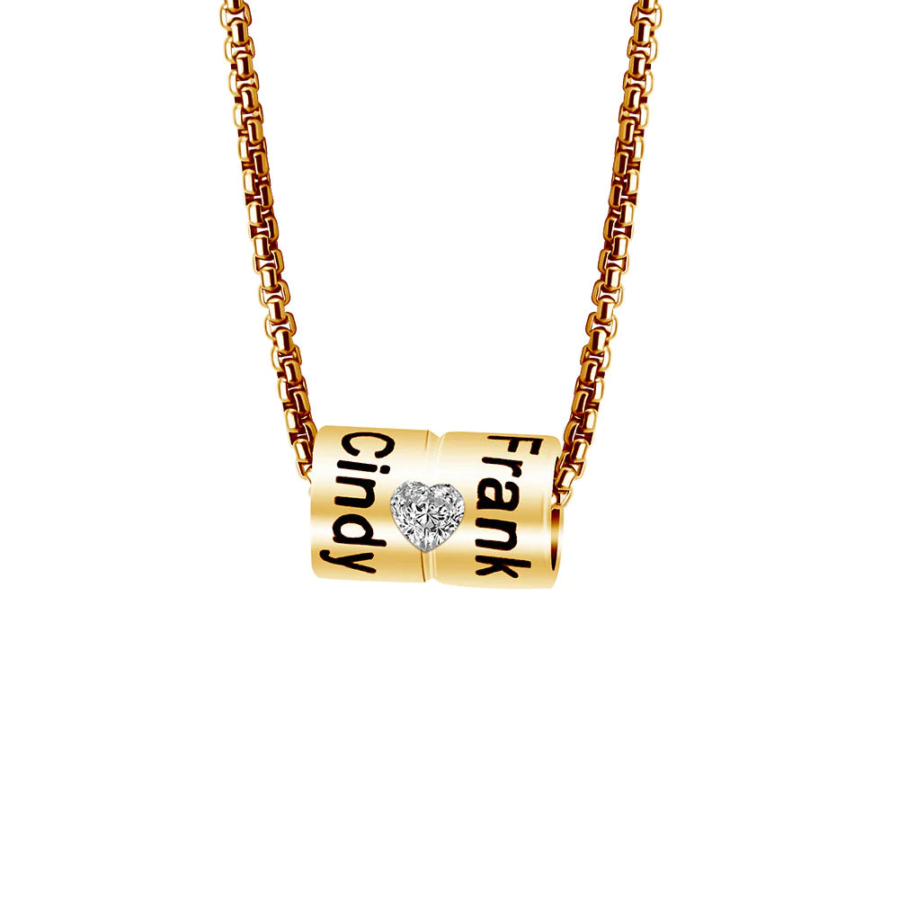 Custom Name Cylinder Pendant Necklace (Mother's Day)