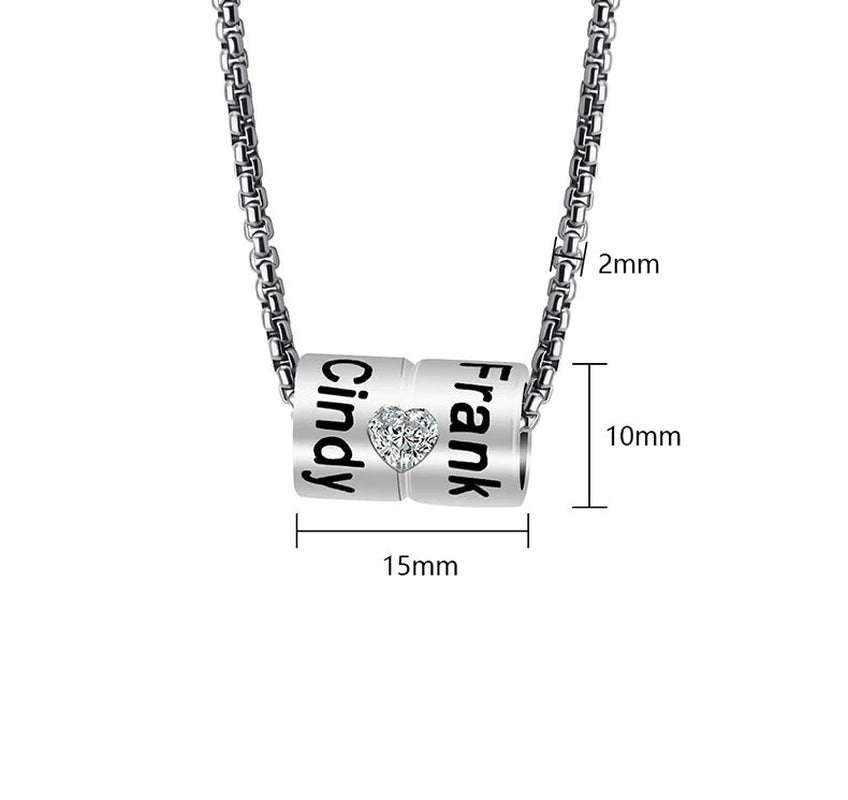 Custom Name Cylinder Pendant Necklace (Mother's Day)