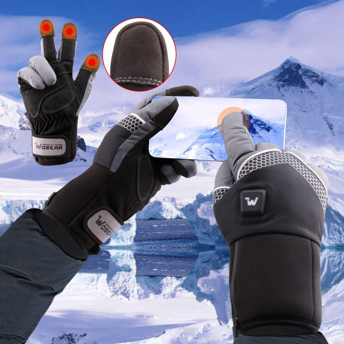 Electric Heated Gloves for Men Women