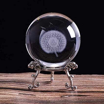 Dandelion Crystal Ball with Stand 