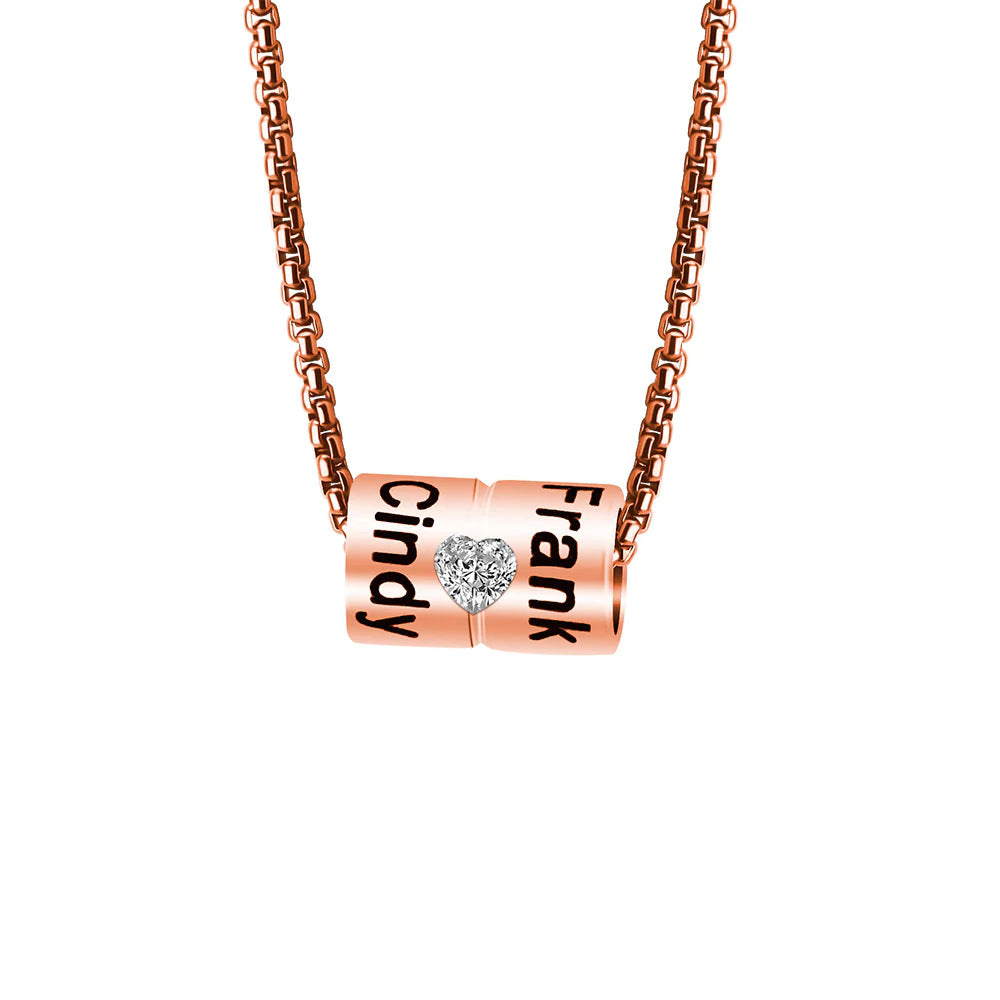 Custom Name Cylinder Pendant Necklace (Mother's Day)