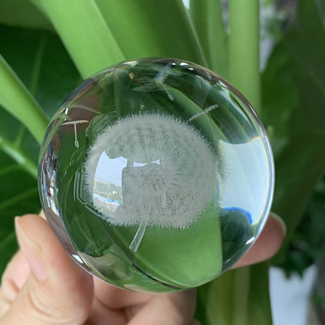 Dandelion Crystal Ball with Stand 