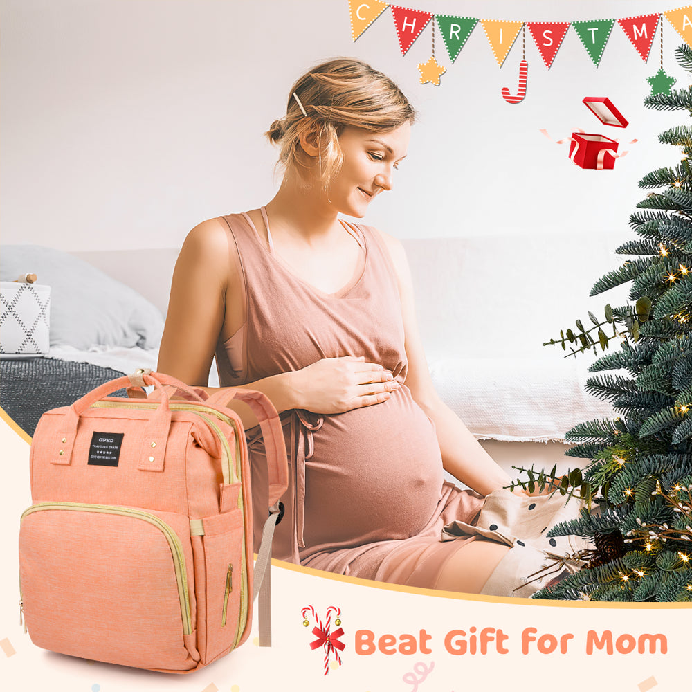 Diaper Bag Backpack with Changing Station &Foldable Crib (Baby)