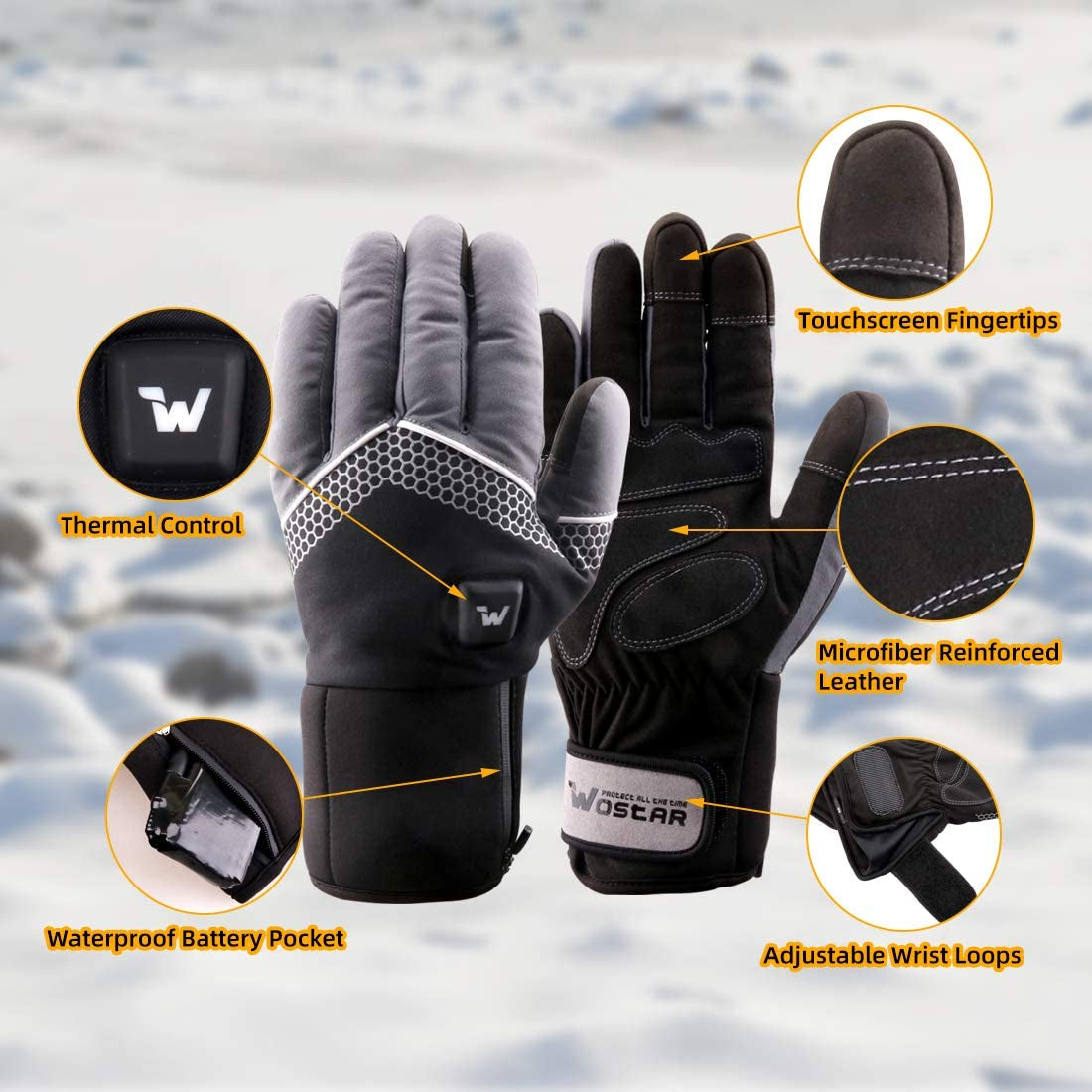 Electric Heated Gloves for Men Women