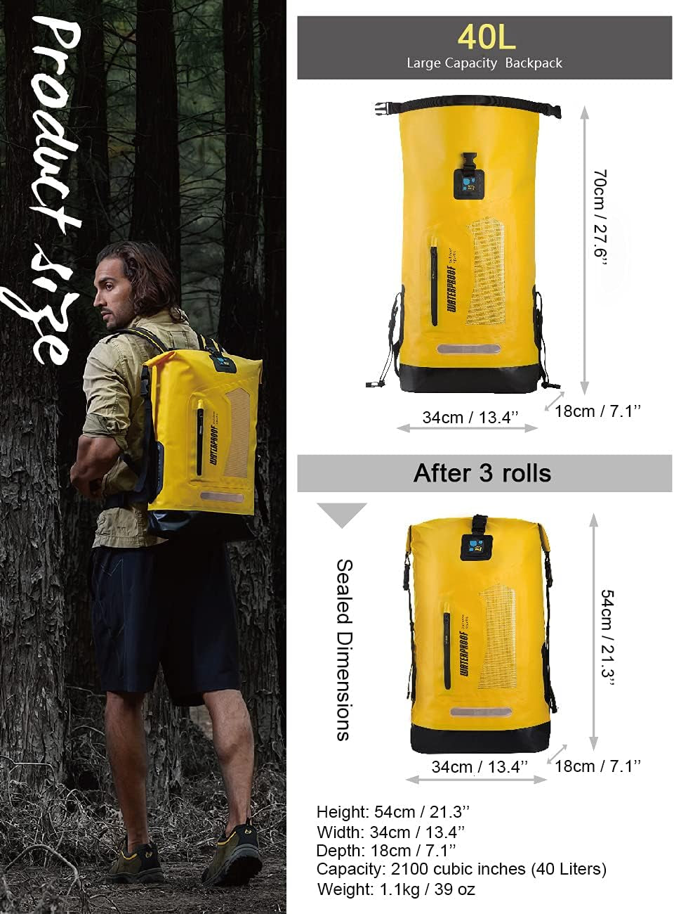 Waterproof Backpack Dry Bag 30L