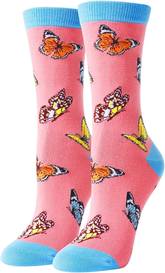 Funny Cat Bee Gifts for Women Girls Mom Her, Novelty Crazy Silly Fun Socks