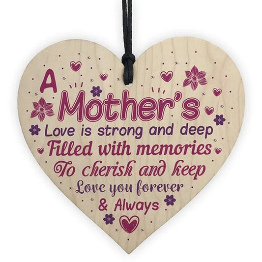 Happy Mothers Day Wooden Hanging Heart Sign Mothers Day Presents Mum Signs Christmas Home DIY Tree Decoration